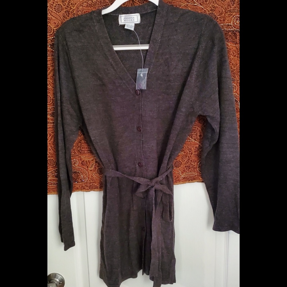 Jennifer Moore Gray Cardigan M